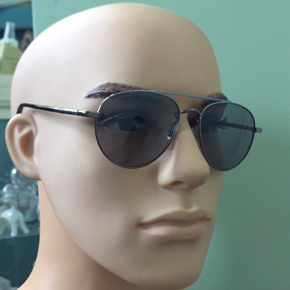 GUCCI – 56mm Aviator Sunglasses RUTHENIUM RUTHENIU - Picture 4 of 9